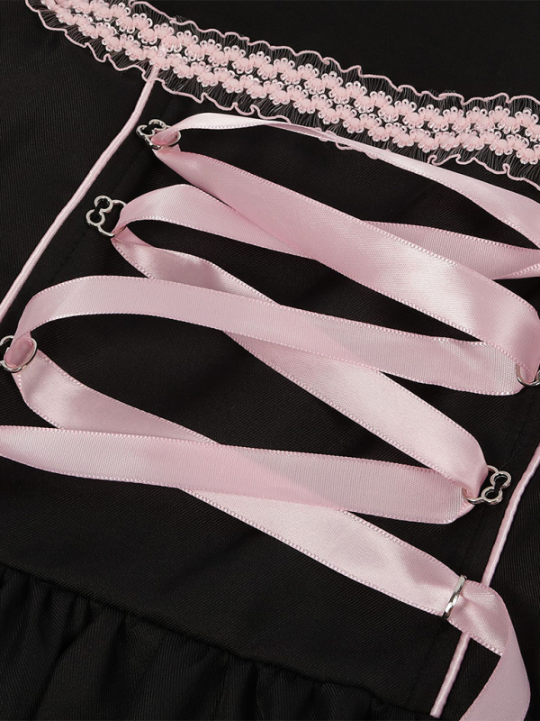 Blumenmuster Dirndl Damen Trachtenmode | Hochwertige Baumwolle, Schwarz 3