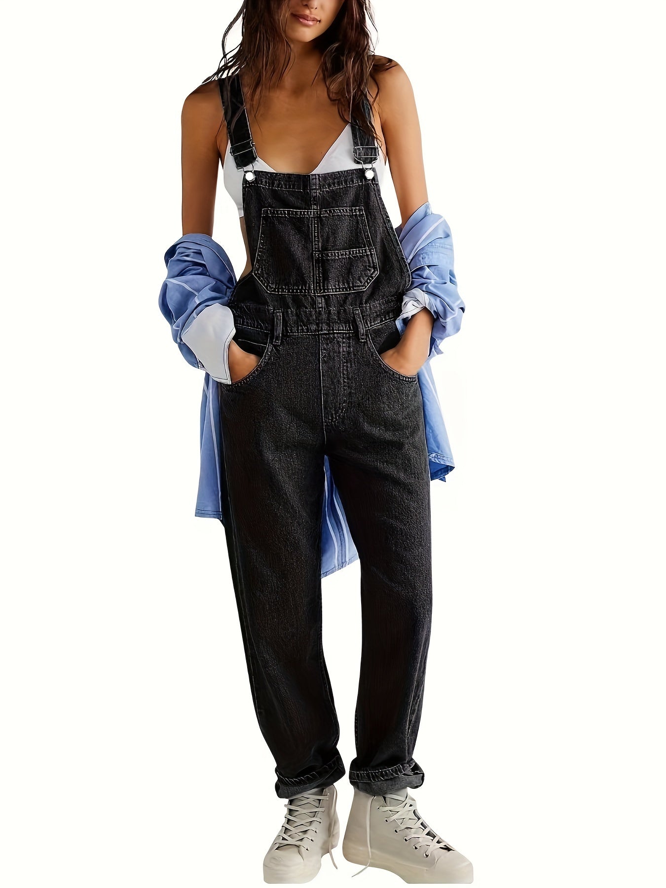 Celia Damen Jumpsuit | Bequem und Modern, Denim, Weiß oder Schwarz 8