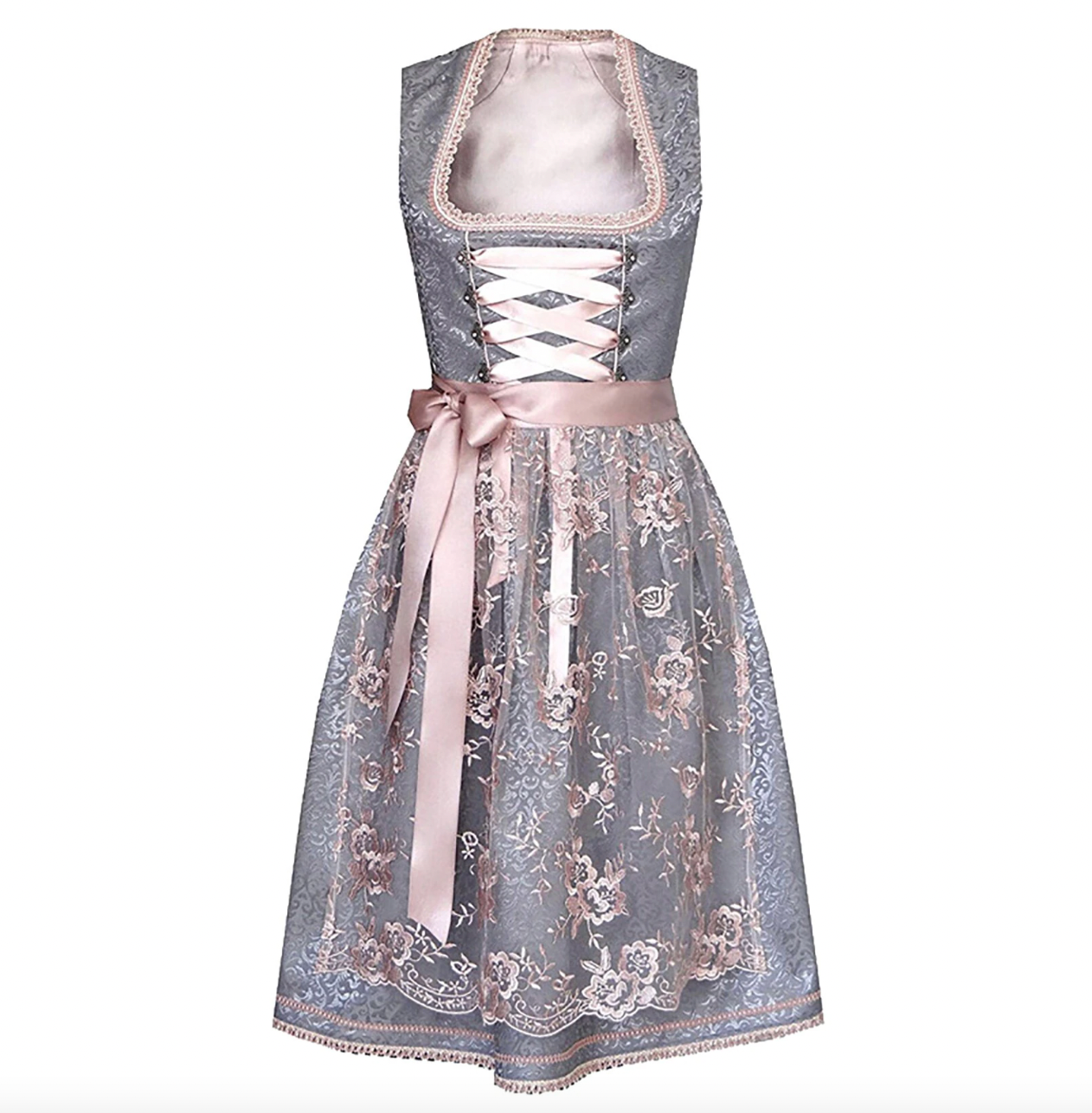Elysia Damen Kleid | Baumwolle, Festliches Trachtenkleid mit Schürze 4