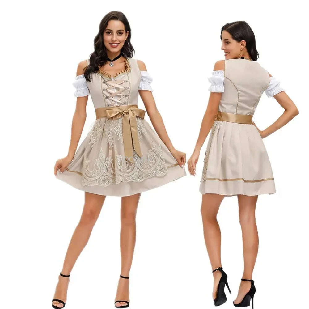Kyline Damen Dirndl | Baumwollmix, Traditionell & Modern 2