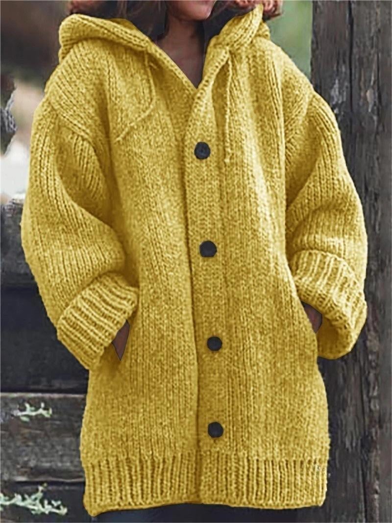 Lila Damen Strickjacke | Kuscheliger Lang Cardigan aus Baumwollmischung 0