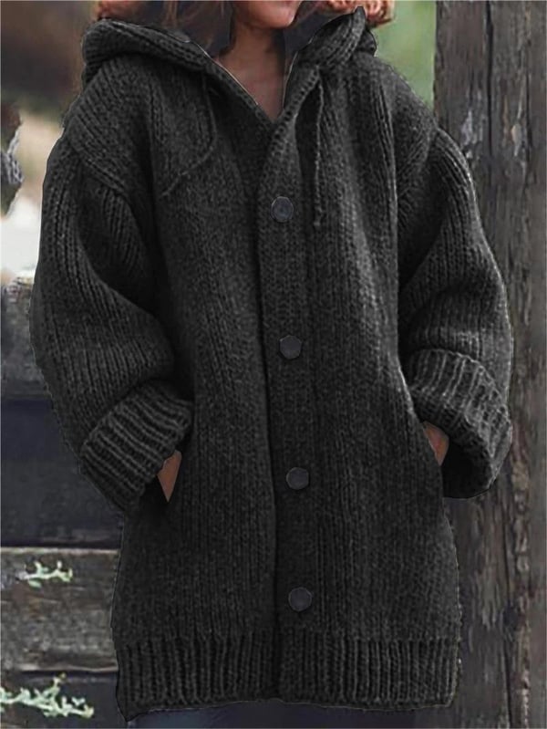Lila Damen Strickjacke | Kuscheliger Lang Cardigan aus Baumwollmischung 2