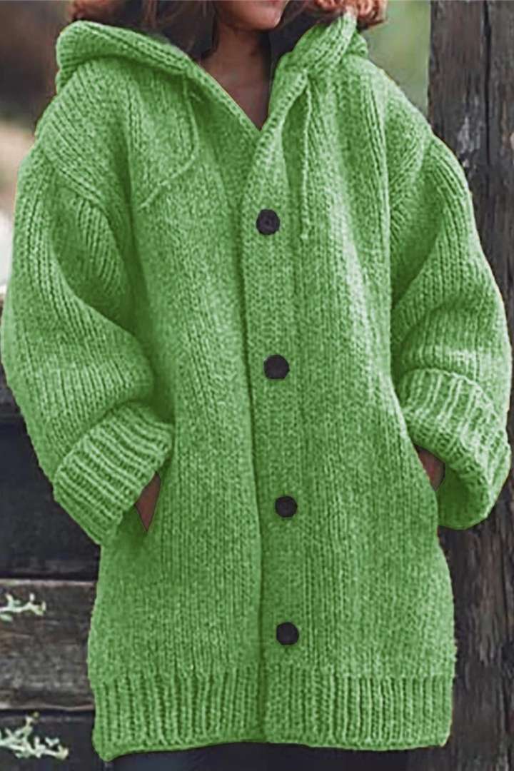 Lila Damen Strickjacke | Kuscheliger Lang Cardigan aus Baumwollmischung 4