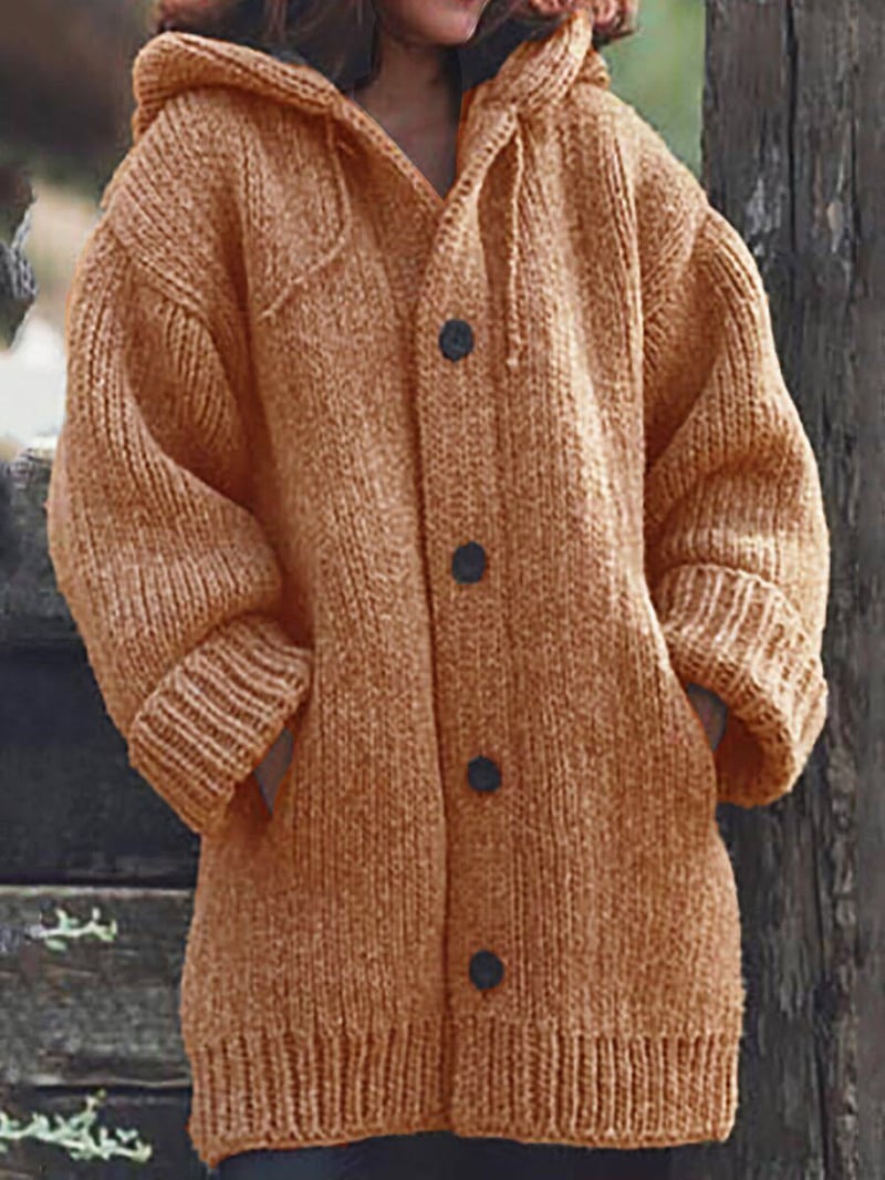Lila Damen Strickjacke | Kuscheliger Lang Cardigan aus Baumwollmischung 5
