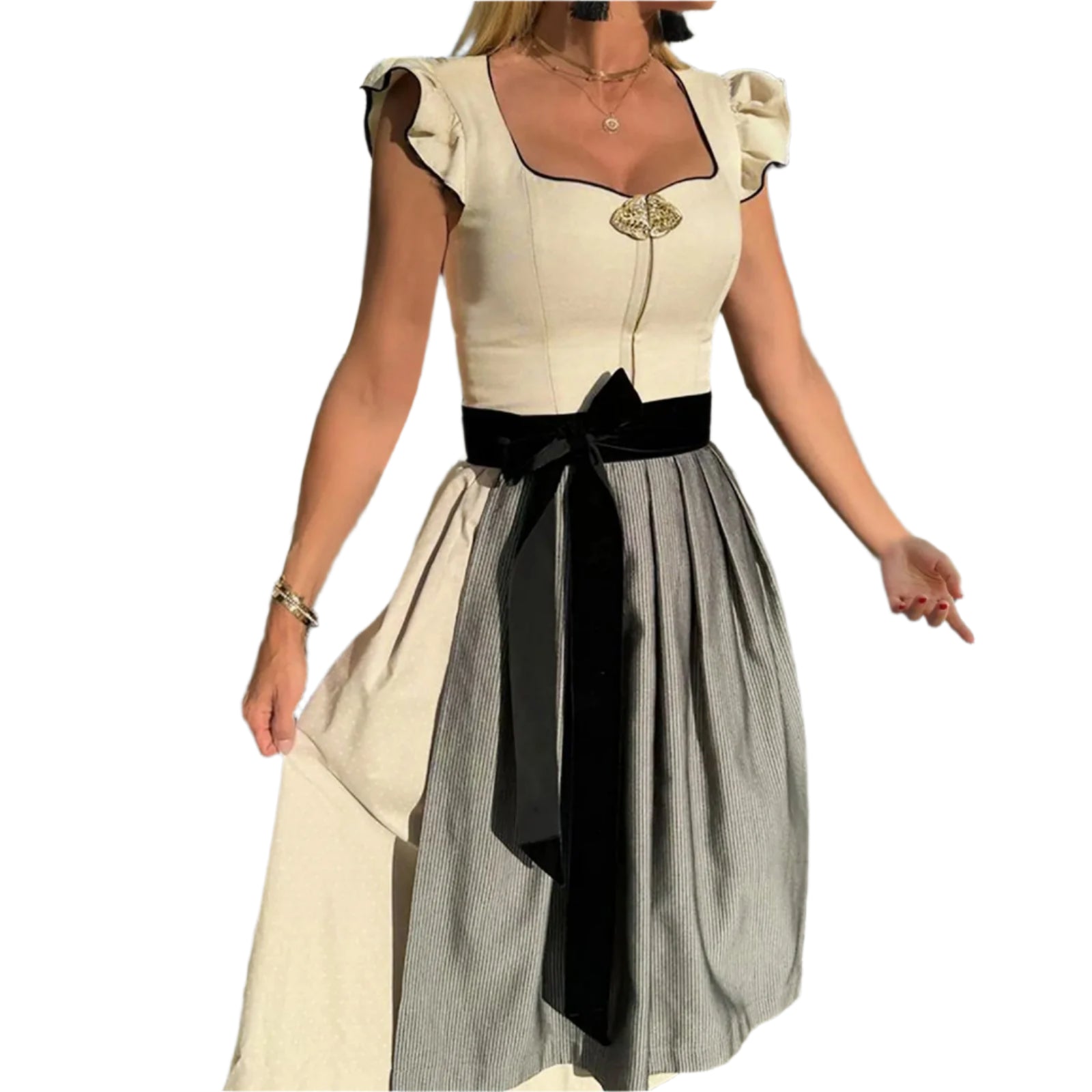 Luna Damen Dirndl | Hochwertige Baumwolle, Modernes Design für Trachtenmode 0