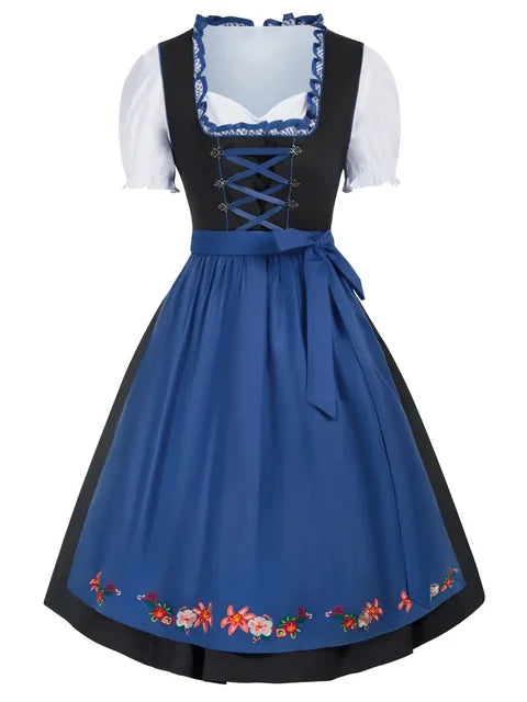 Mathilde Damen Dirndl | Traditionelles Trachtenkleid mit Kunstvoller Stickerei und Bluse 0