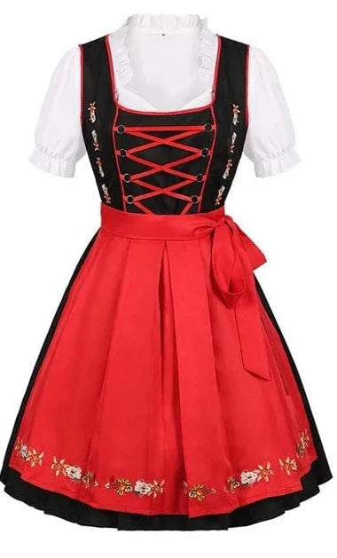 Mathilde Damen Dirndl | Traditionelles Trachtenkleid mit Kunstvoller Stickerei und Bluse 3