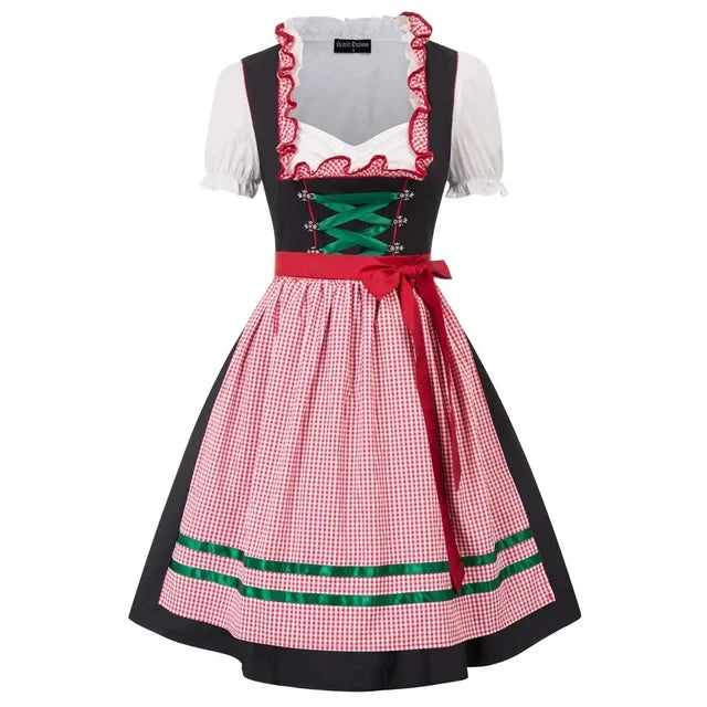 Mathilde Damen Dirndl | Traditionelles Trachtenkleid mit Kunstvoller Stickerei und Bluse 4
