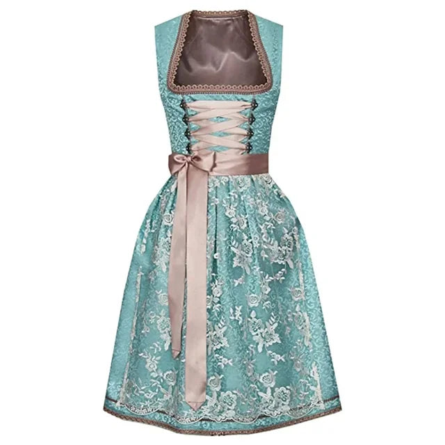 Mathilde Damen Dirndl | Traditionelles Trachtenkleid mit Kunstvoller Stickerei und Bluse 5