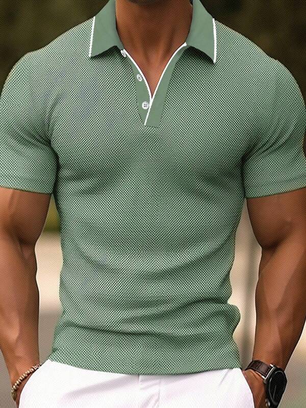 Max Herren Polohemd | Hochwertiger Strickstoff, Modern Fit Langarm Poloshirt 0