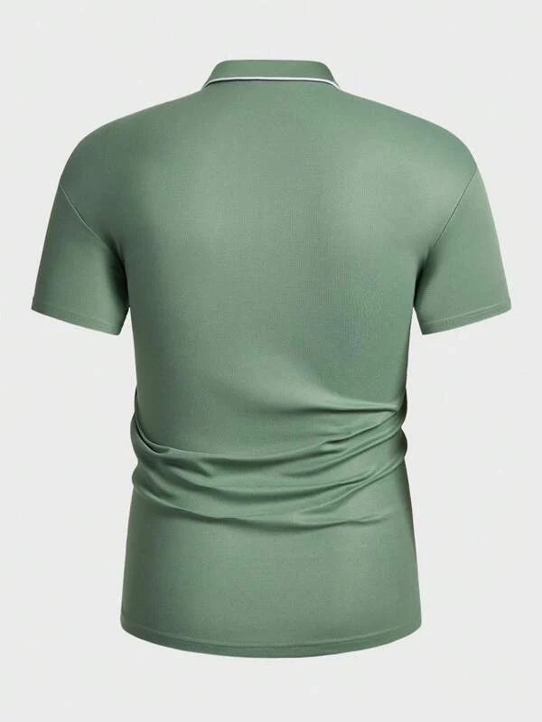 Max Herren Polohemd | Hochwertiger Strickstoff, Modern Fit Langarm Poloshirt 1