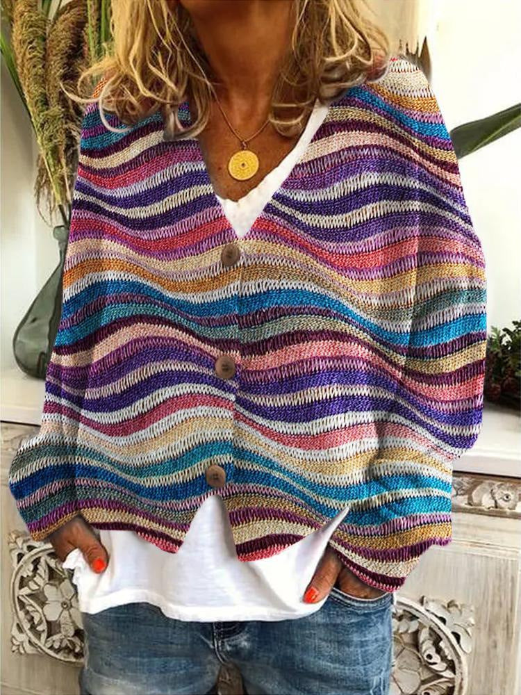 Mela Damen Strickjacke | Mehrfarbig, Bequem, Atmungsaktiv 0