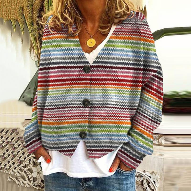 Mela Damen Strickjacke | Mehrfarbig, Bequem, Atmungsaktiv 1