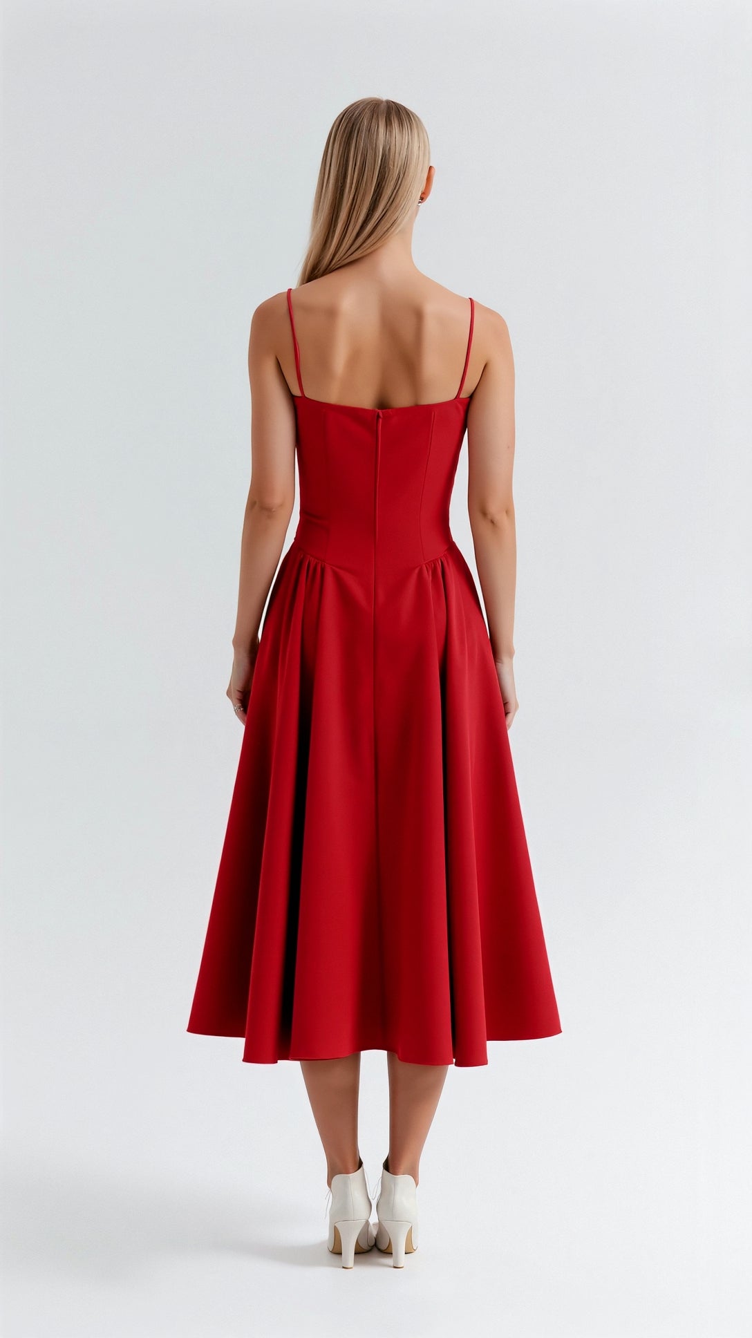 Midikleid Sommer mit Strukturiertem Bustier und Gerafftem Rock – Elegantes Festkleid für Besondere Anlässe 4