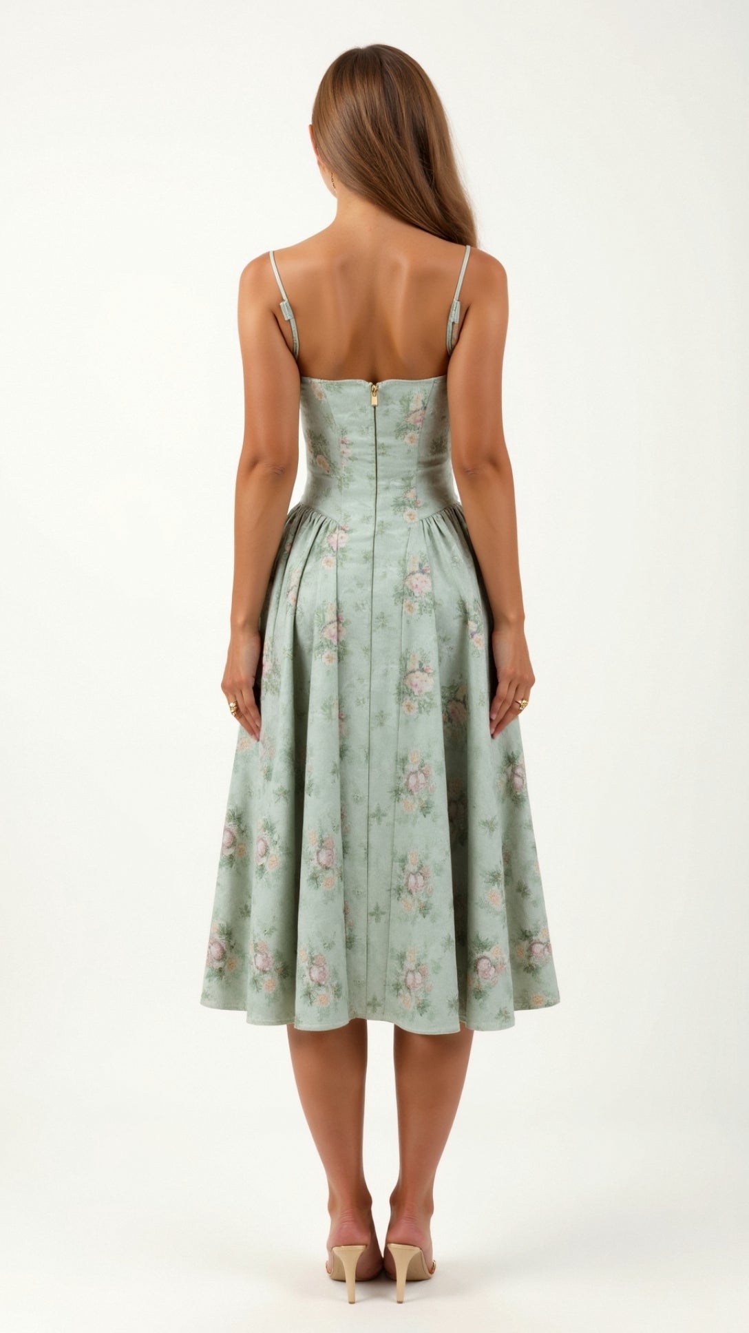 Midikleid Sommer mit Strukturiertem Bustier und Gerafftem Rock – Elegantes Festkleid für Besondere Anlässe 7