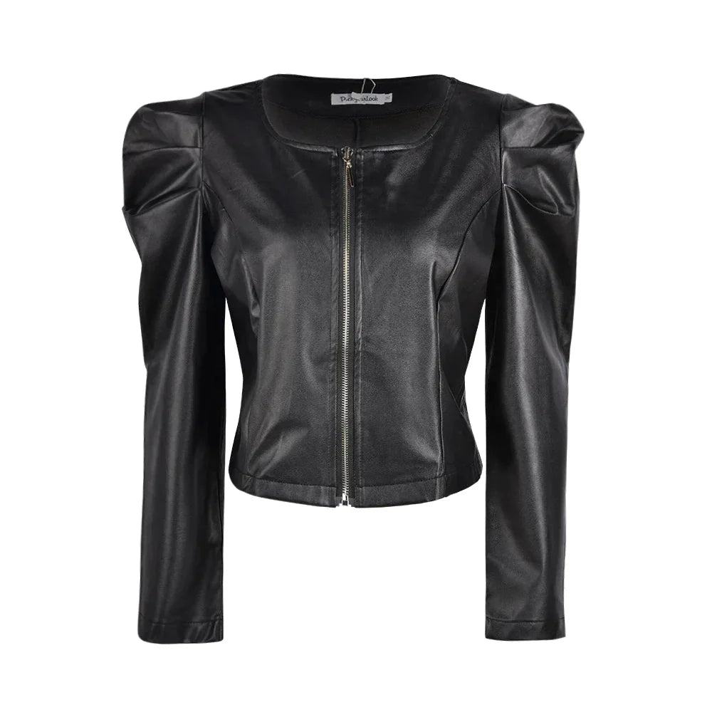 Selina Damen Lederjacke | Hochwertiges Leder, Klassischer Chic, Schwarz 6