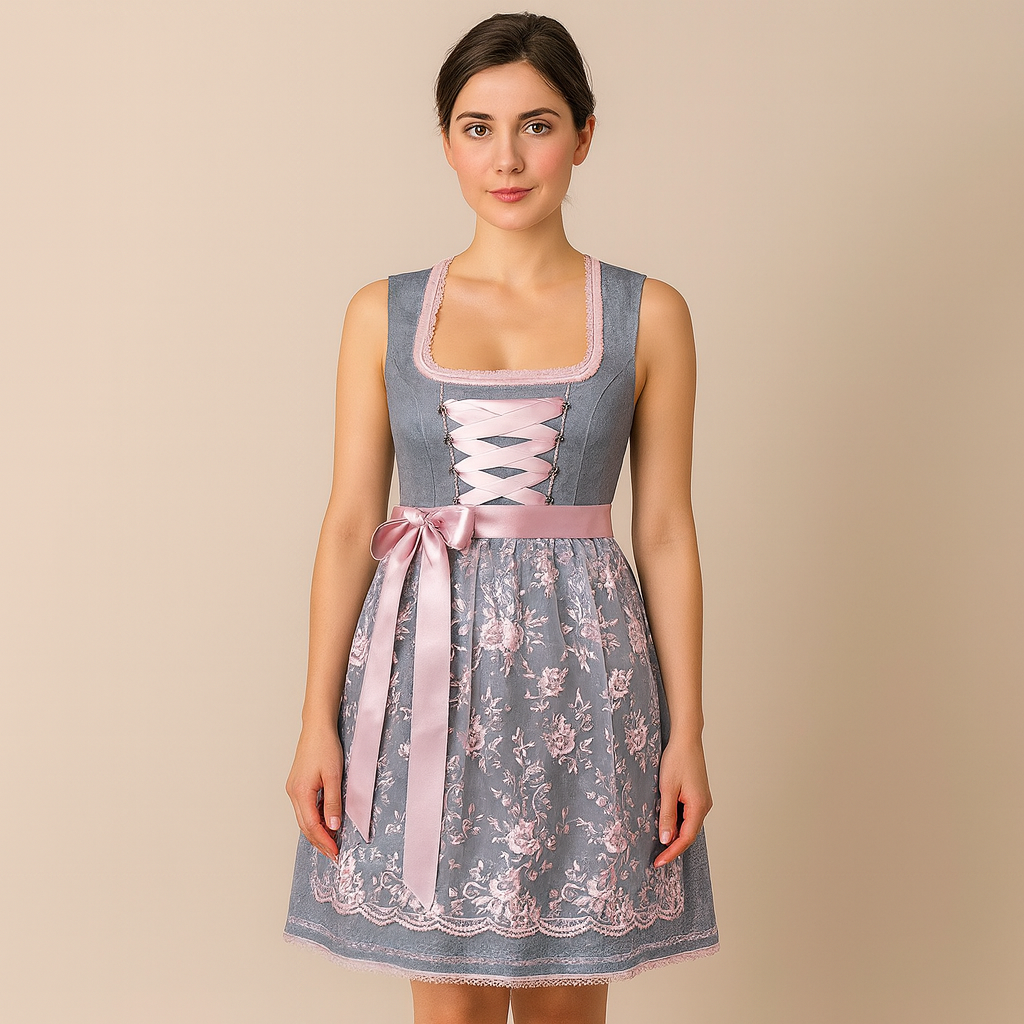 Emilia Damen Kleid | Baumwolle, Festliches Trachtenkleid mit Schürze