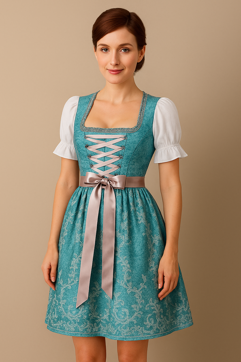 Emilia Damen Kleid | Baumwolle, Festliches Trachtenkleid mit Schürze
