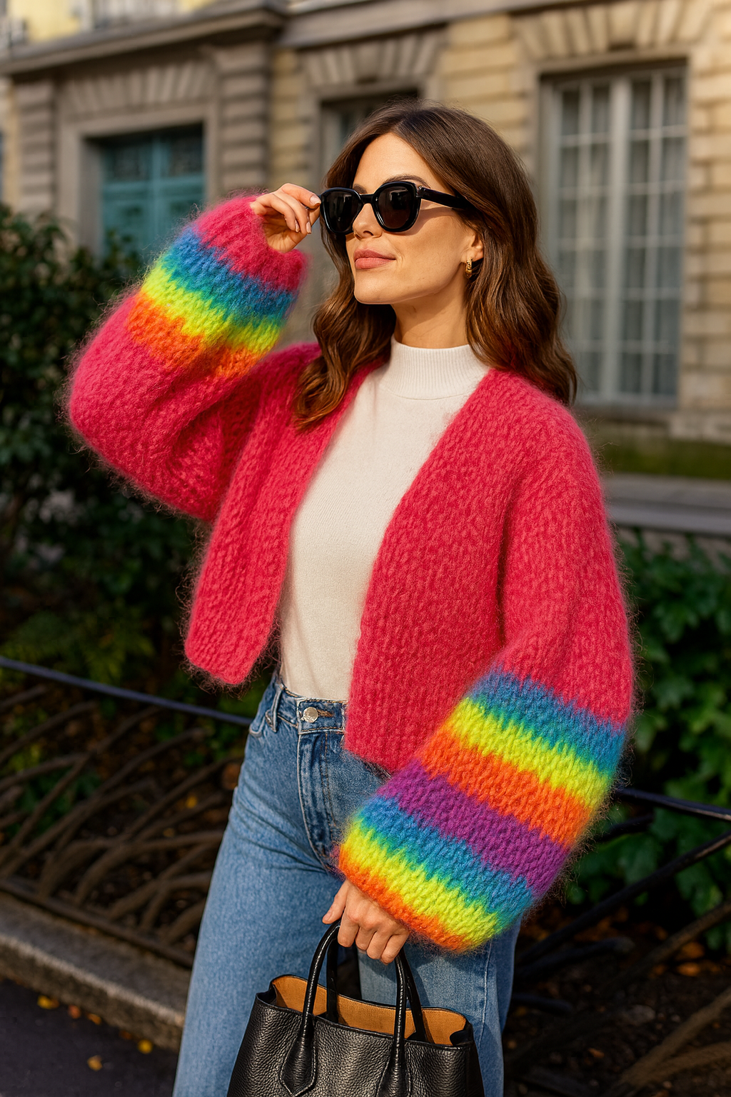 Mela Damen Strickjacke | Weiche Baumwollmischung, Offene Vorderseite